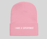 Superpower Embroidered Beanies With Folded Cuff